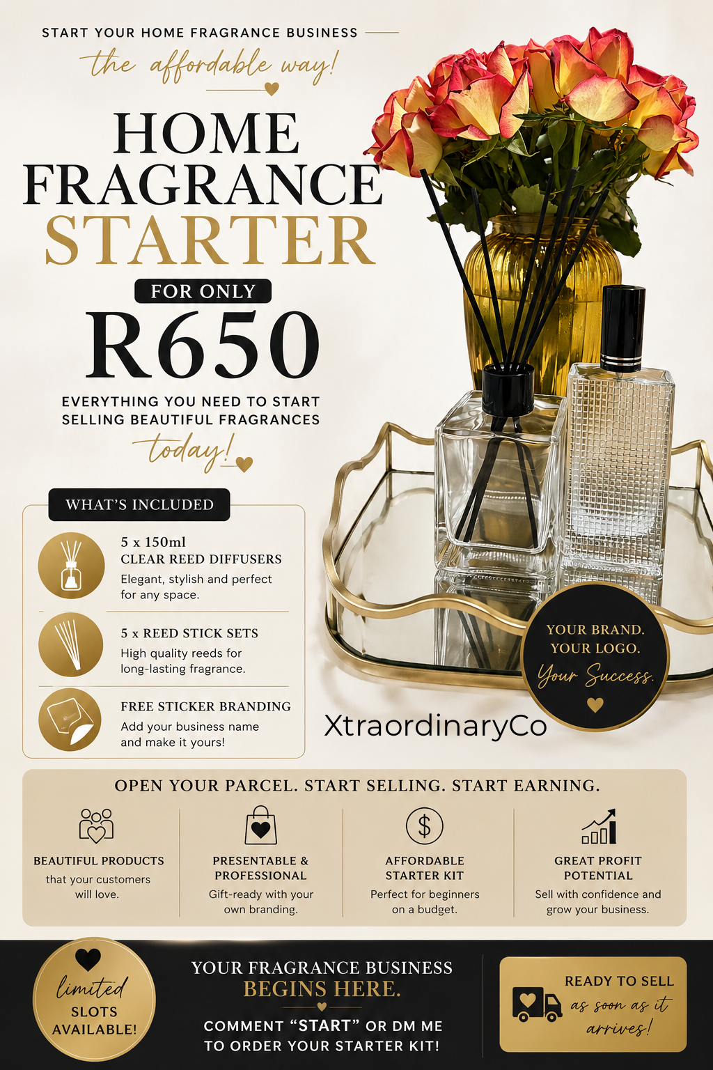 130ml Reed Diffuser Reseller Starter Package – R650